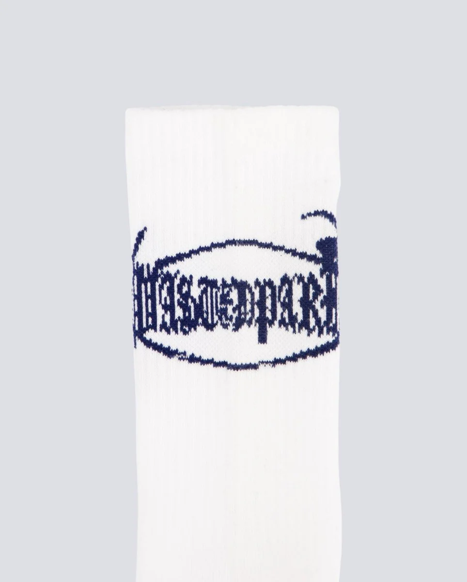 Calcetines Wasted Paris Socks Boiler Blanco Y Azul Unisex - Image 2