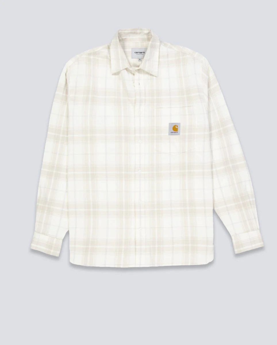Camisa Carhartt WIP L/S Wilber de Cuadros Beige Unisex