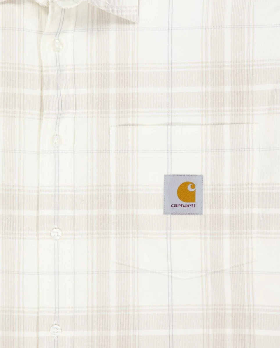 Camisa Carhartt WIP L/S Wilber de Cuadros Beige Unisex - Image 3