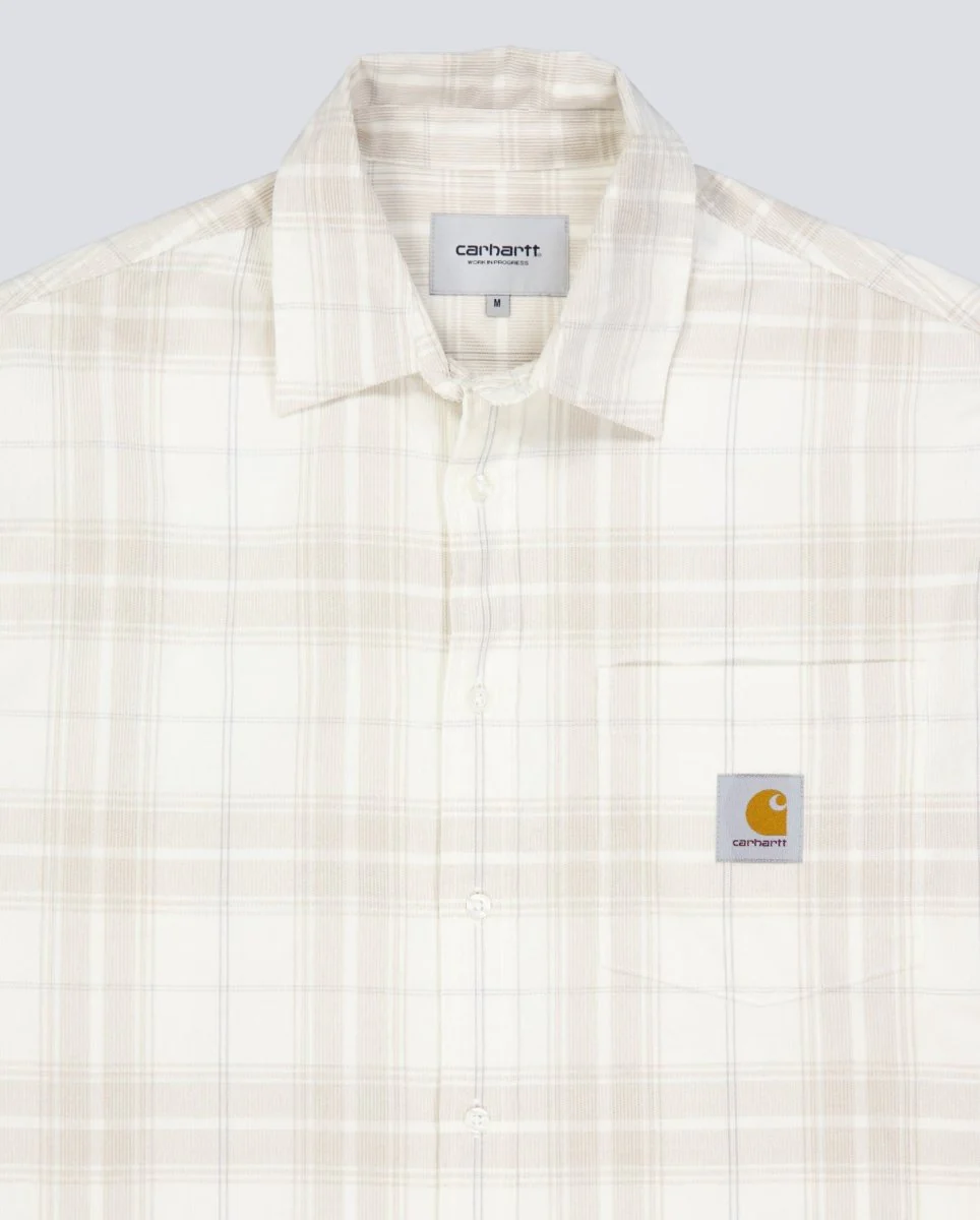 Camisa Carhartt WIP L/S Wilber de Cuadros Beige Unisex - Image 6
