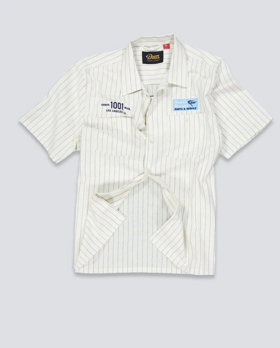 Camisa Deus Forecourt Stripe Beige Unisex - Image 4