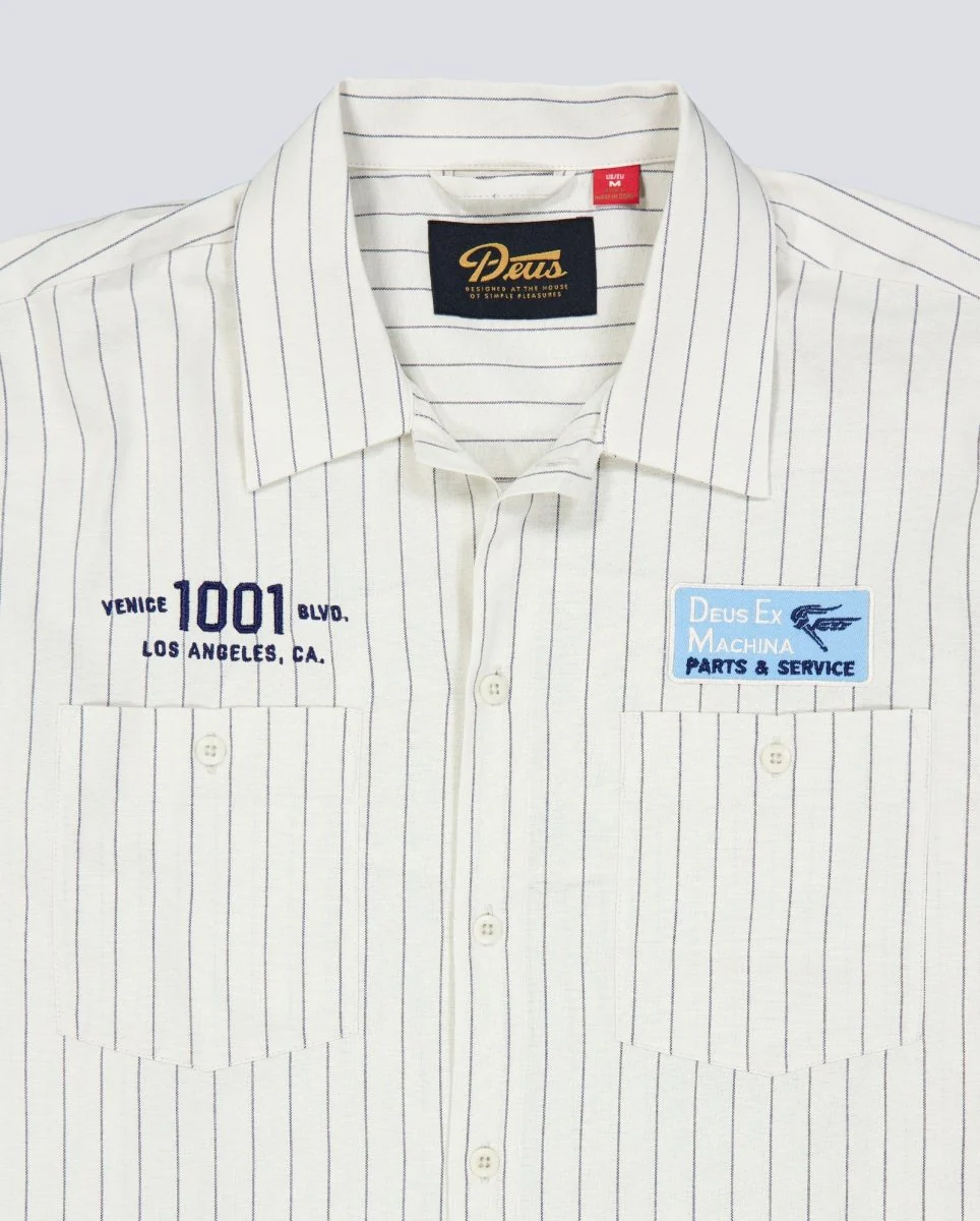 Camisa Deus Forecourt Stripe Beige Unisex - Image 6