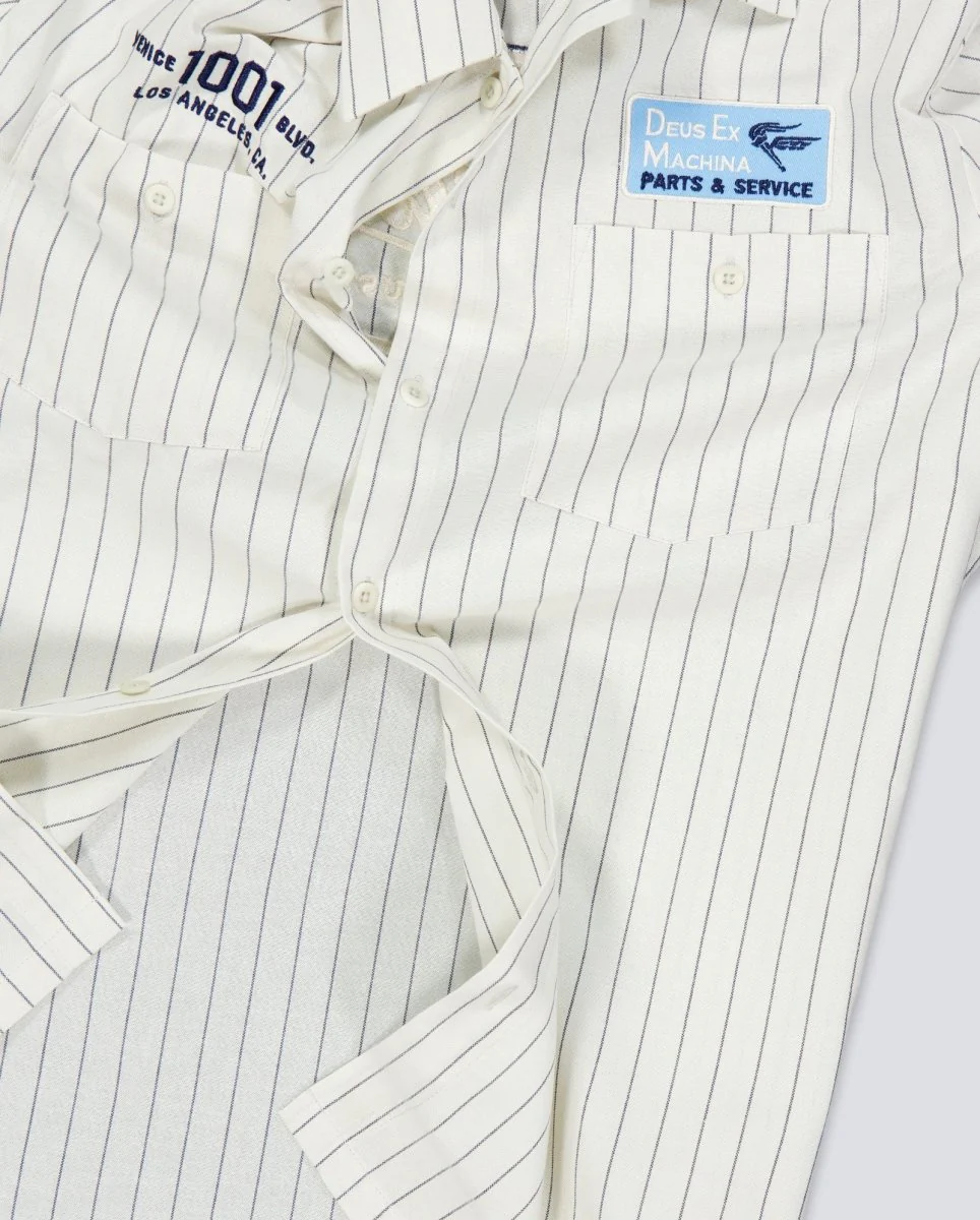 Camisa Deus Forecourt Stripe Beige Unisex - Image 7