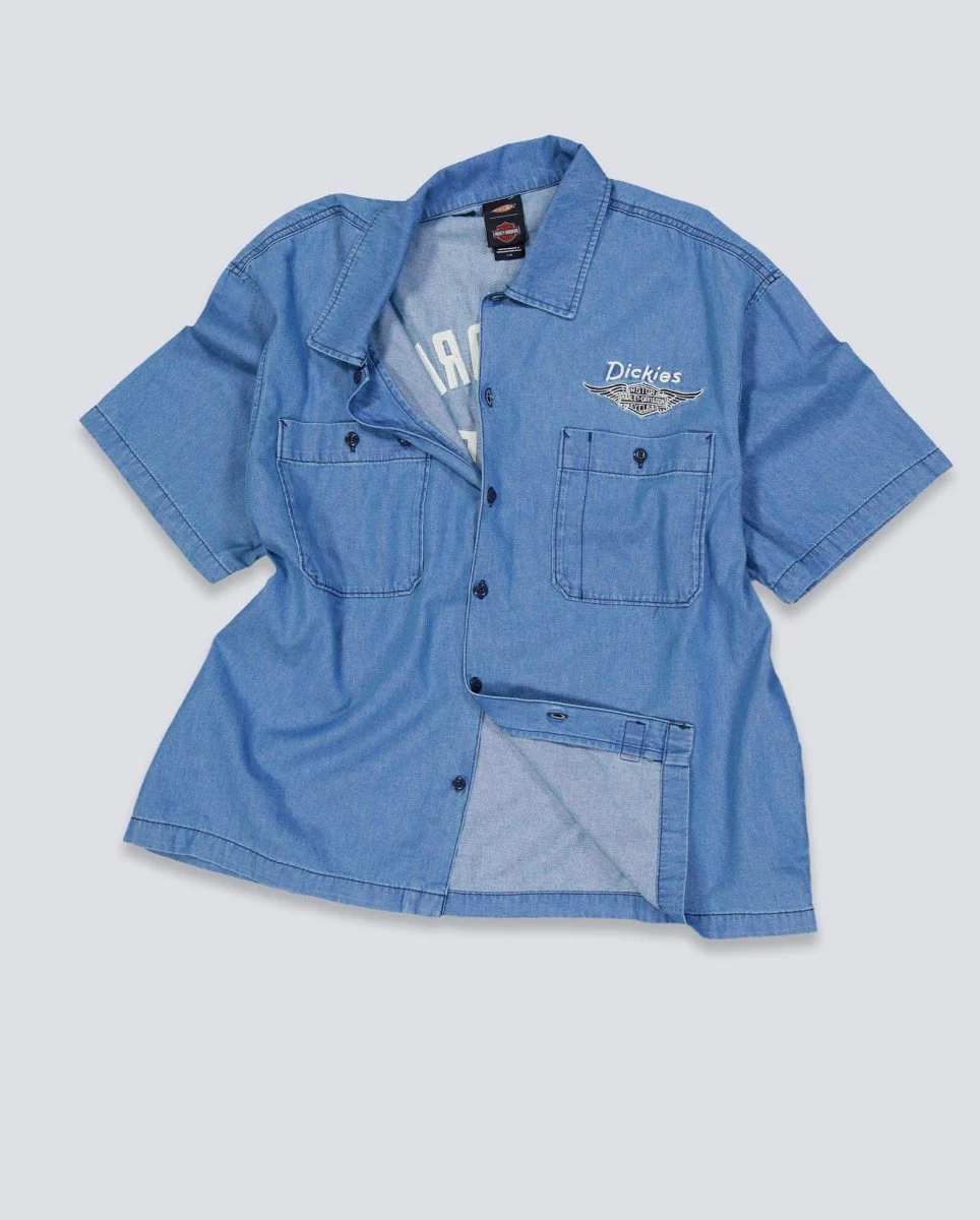 Camisa Dickies Chambray Work Azul Hombre - Image 2