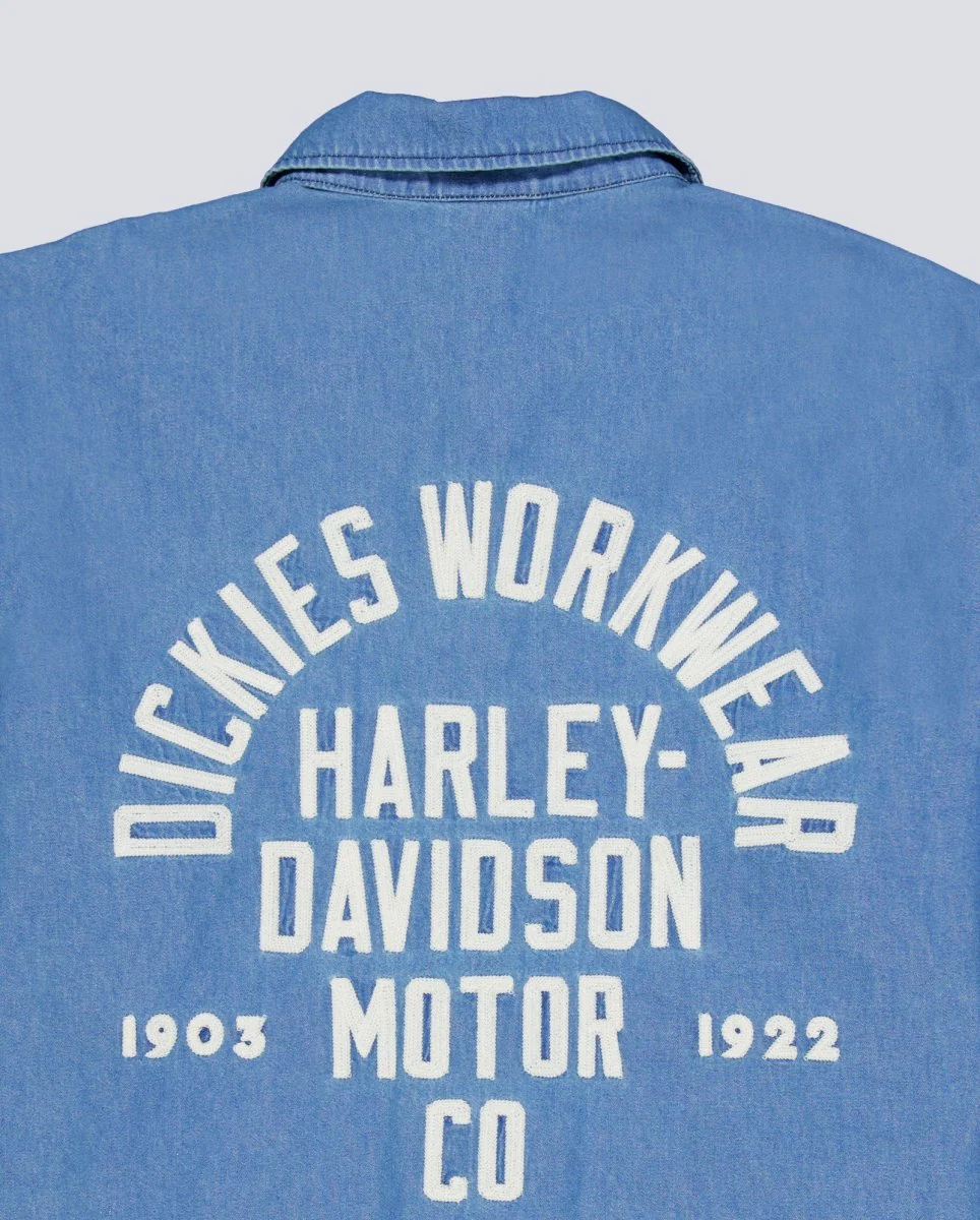 Camisa Dickies Chambray Work Azul Hombre - Image 5