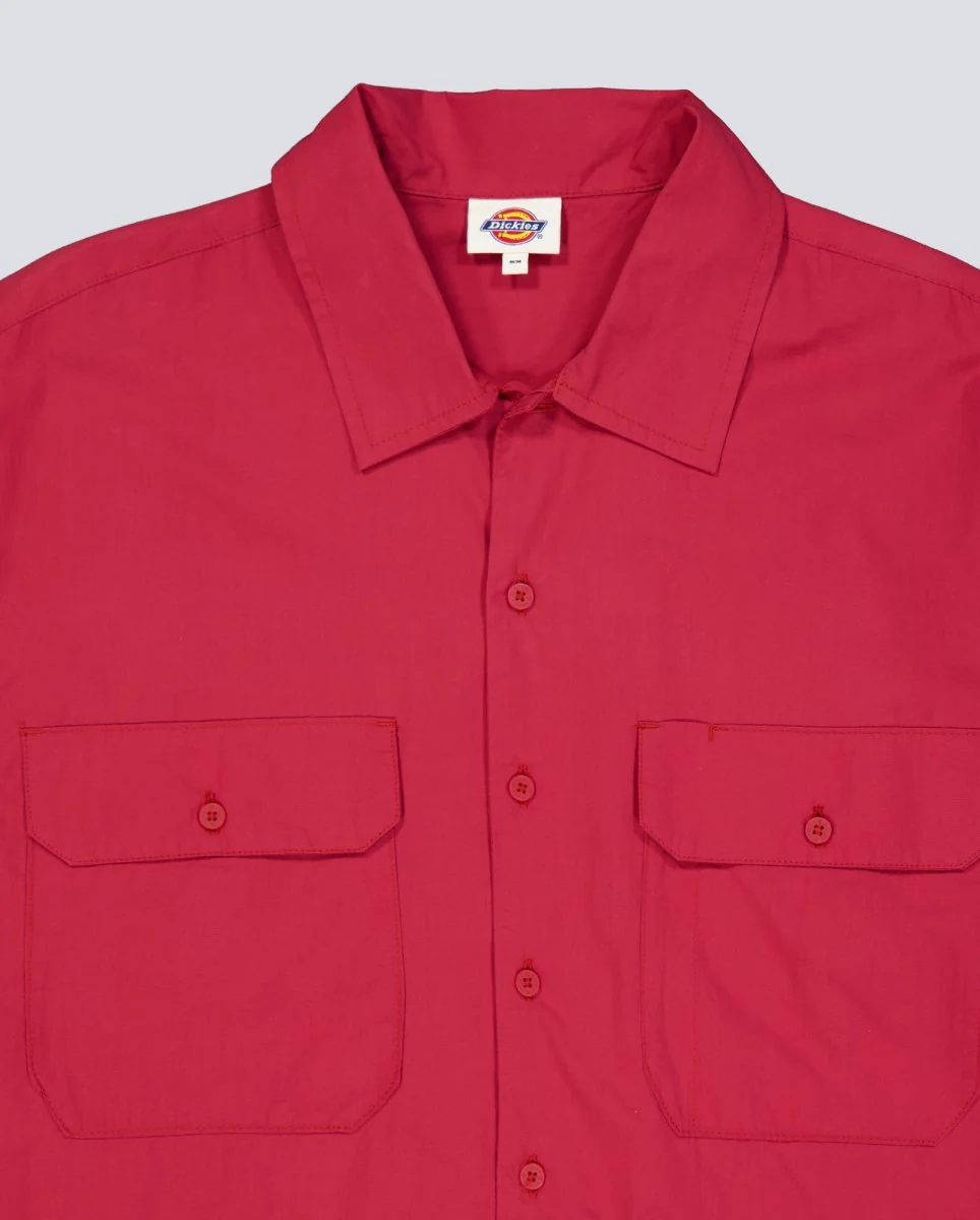 Camisa Dickies Supima Work Rojo Hombre - Image 3