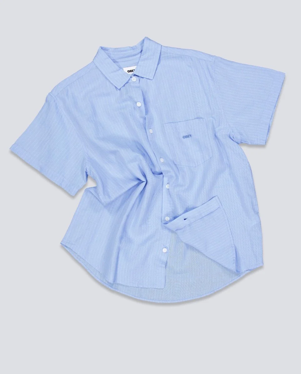 Camisa Obey Barry Azul Hombre - Image 3