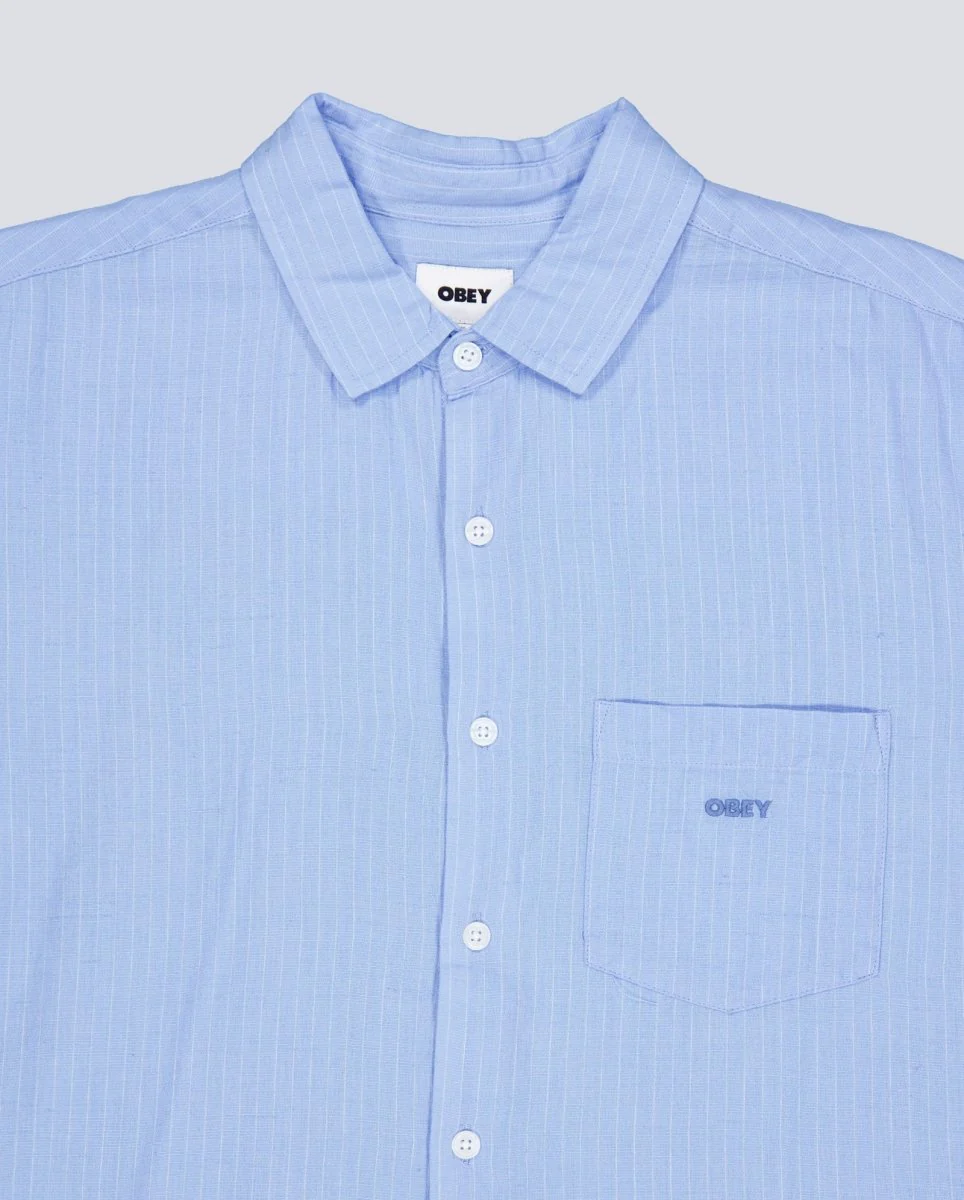 Camisa Obey Barry Azul Hombre - Image 5