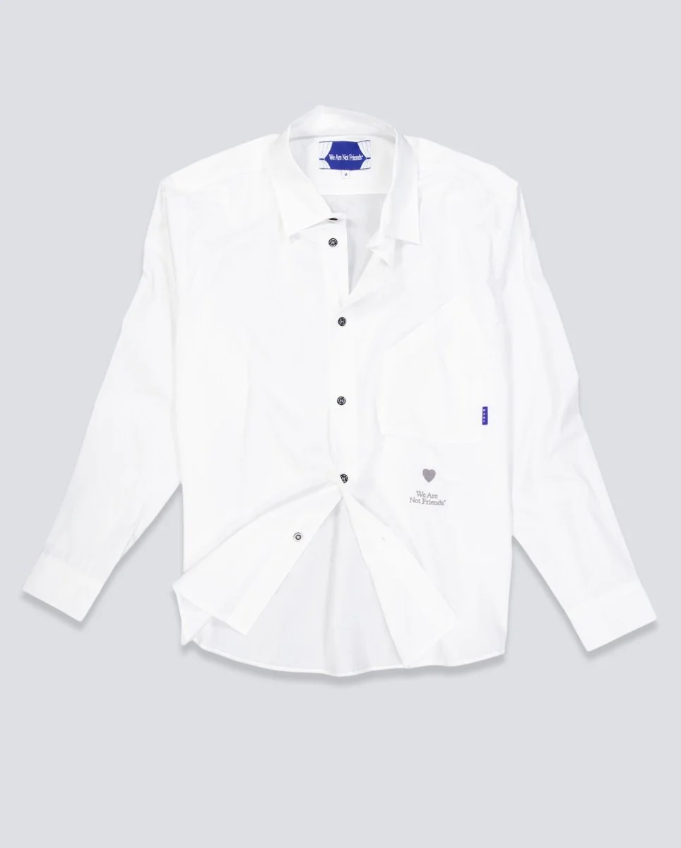 Camisa We Are Not Friends Work The Love Blanco Unisex - Image 2