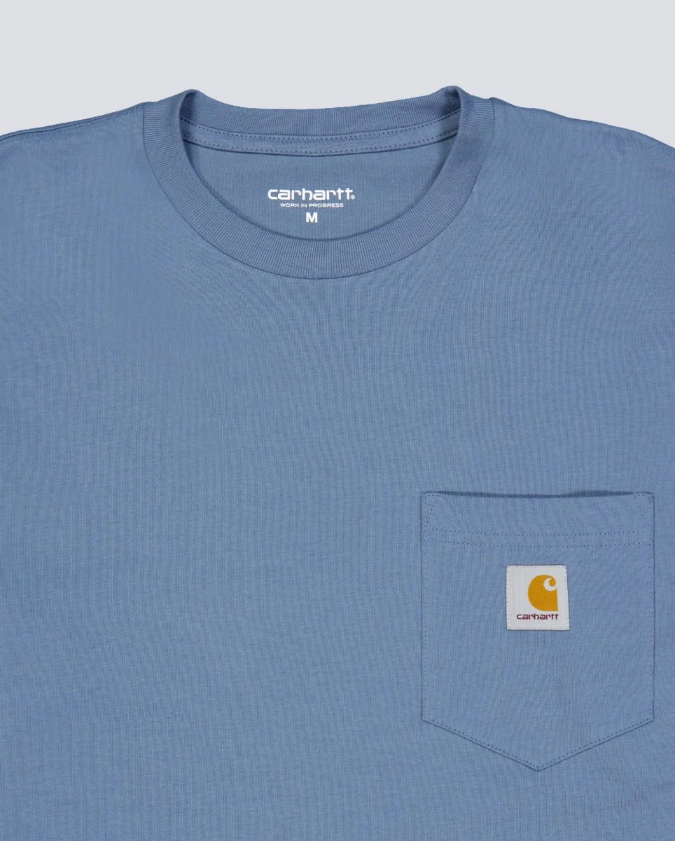Camiseta Carhart Wip Pocket Azul Unisex - Image 5