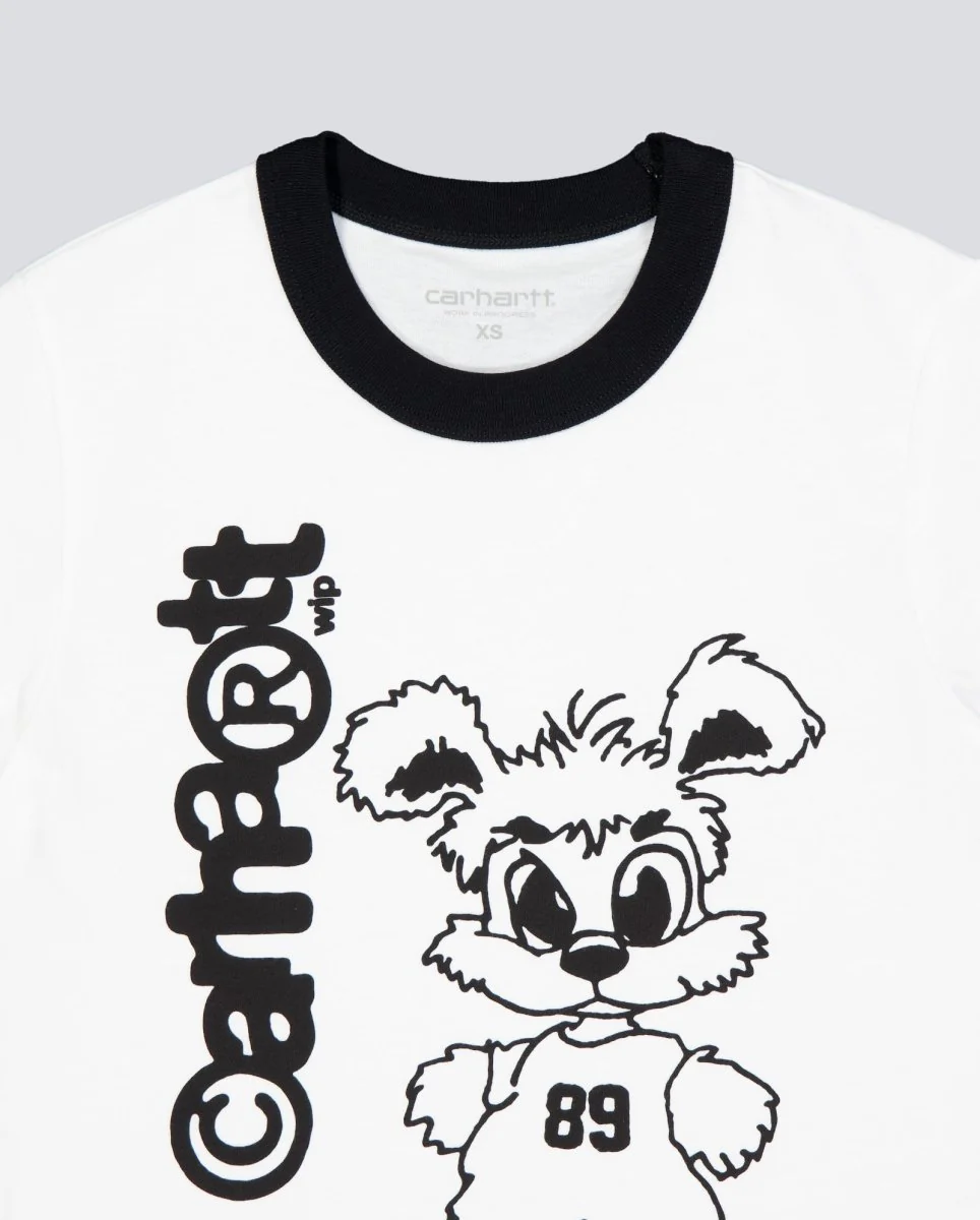 Camiseta Carhart Wip Ringer T-Shirt Blanco Mujer - Image 3