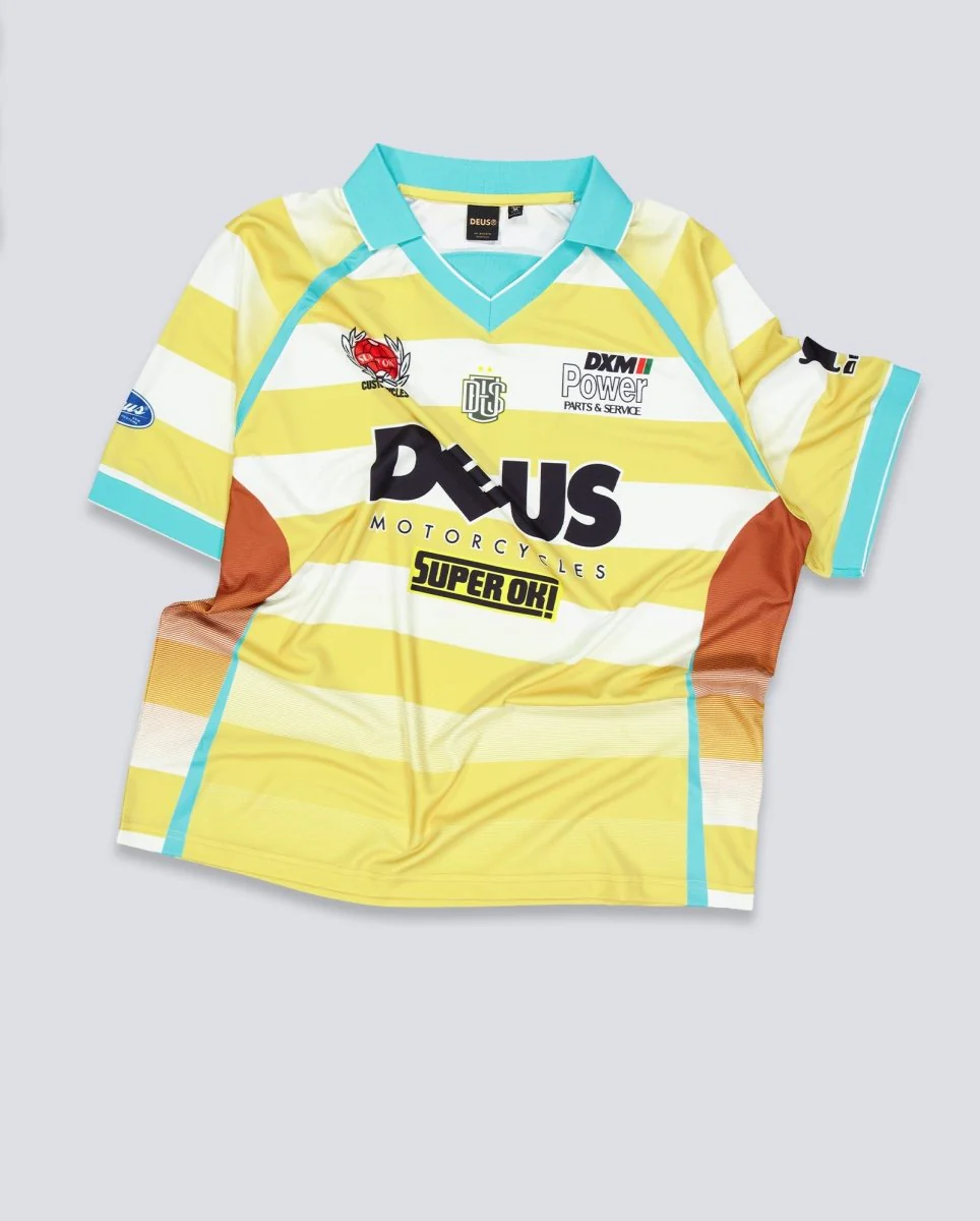 Camiseta Deus Stripe Ss Moto Amarilla Unisex - Image 2