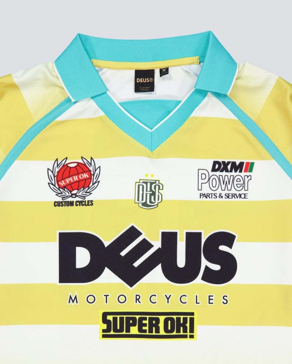 Camiseta Deus Stripe Ss Moto Amarilla Unisex - Image 5