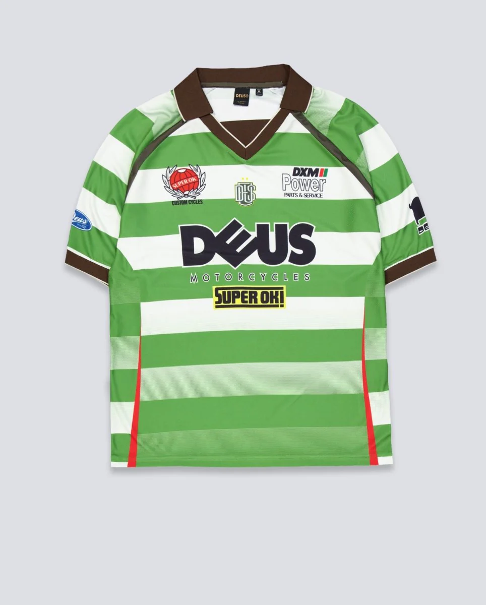 Camiseta Deus Stripe Ss Moto Verde Unisex