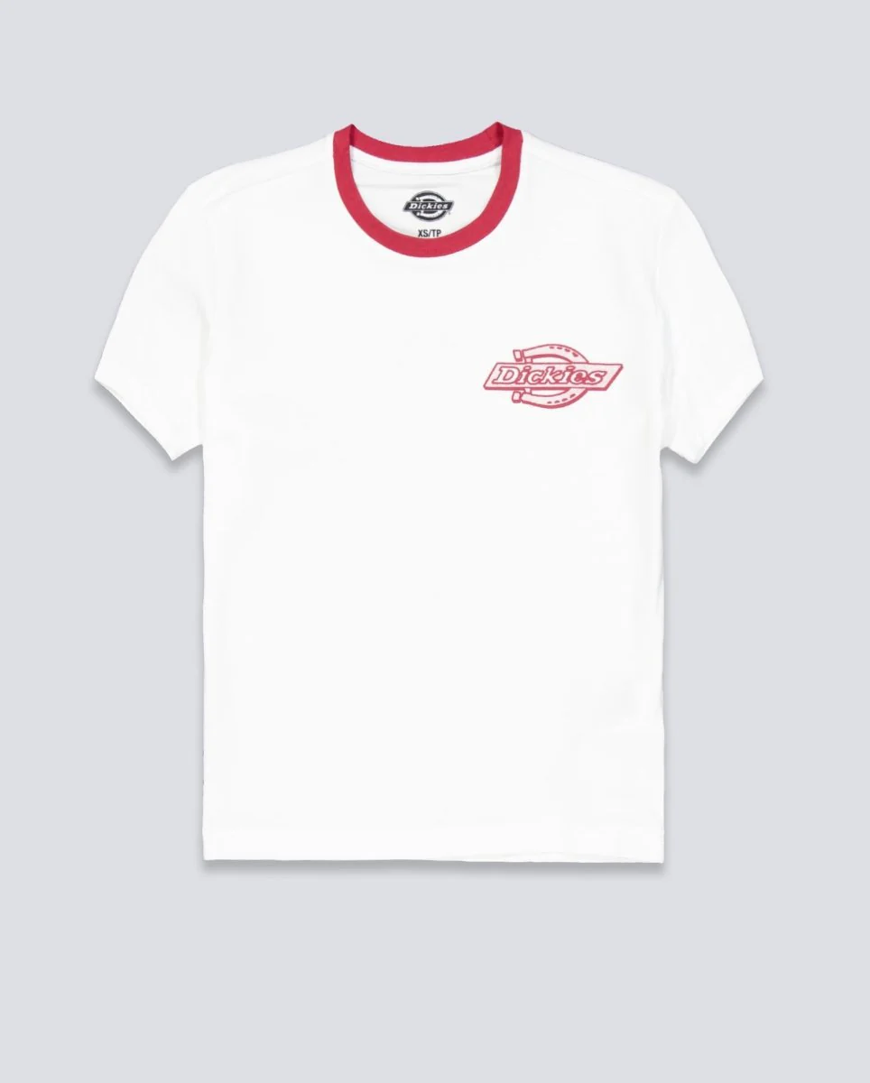 Camiseta Dickies Plainville Ringer Blanco Mujer