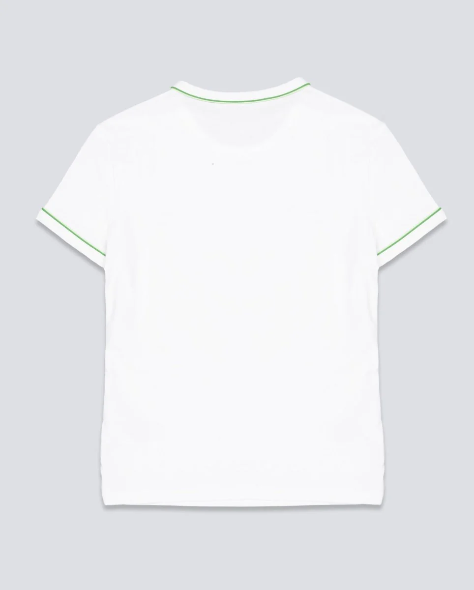 Camiseta Lacoste Blanco Y Verde Mujer - Image 2