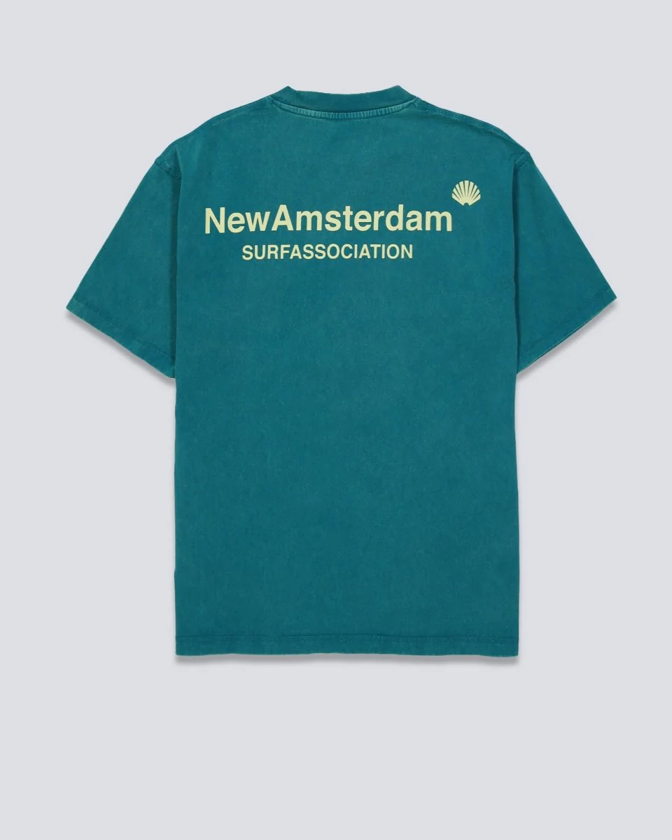 Camiseta New Amsterdam Surf Association Logo Verde Unisex - Image 3