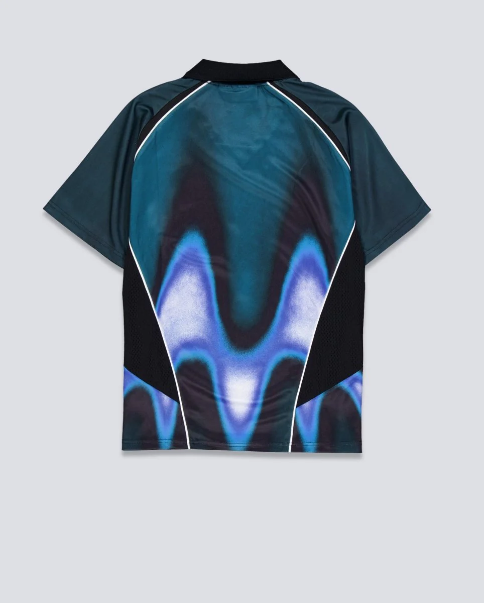 Camiseta Obey Blurred Soccer Jersey Azul Hombre - Image 3