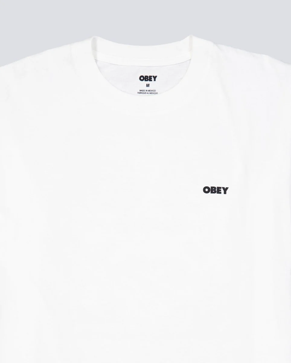 Camiseta Obey Bold Icon Face Pigment Blanco Hombre - Image 3