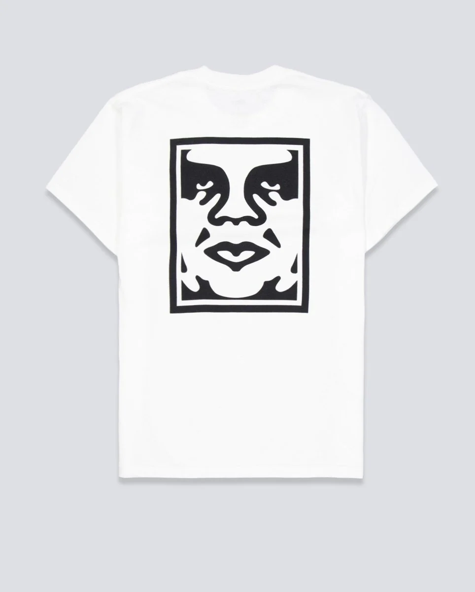 Camiseta Obey Bold Icon Face Pigment Blanco Hombre - Image 4