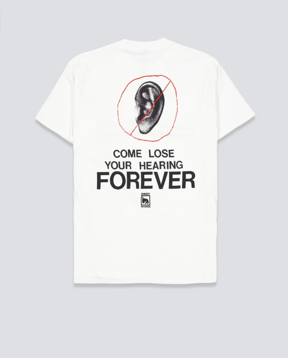 Camiseta Obey Come Lose Your Hearing Blanco Hombre - Image 2