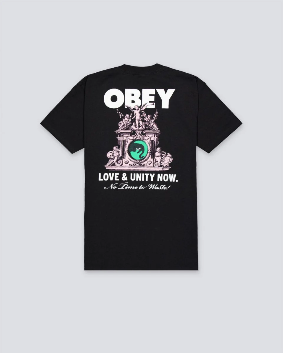 Camiseta Obey Love & Unity Now Negro Hombre - Image 2