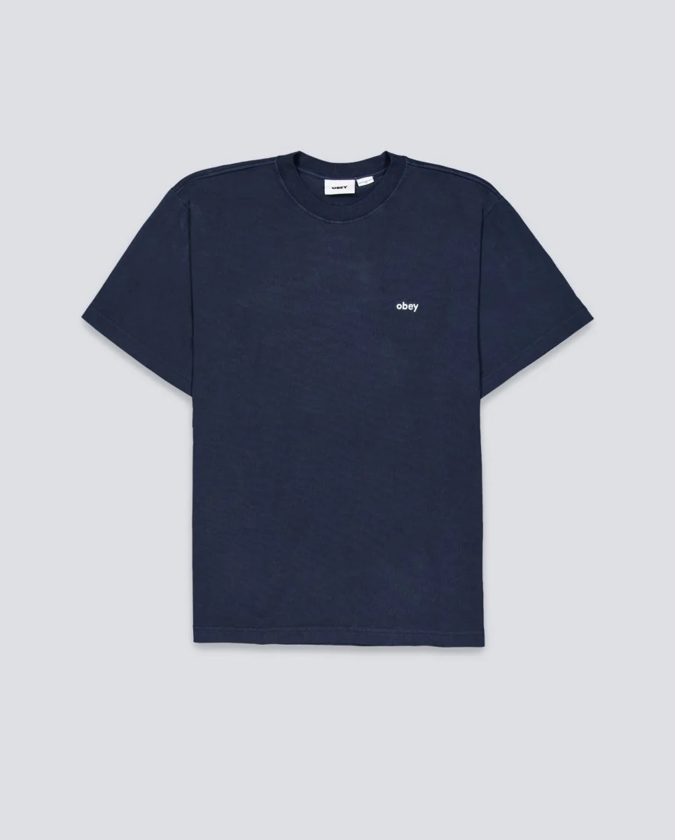Camiseta Obey Lowercase Pigment Azul Marino Unisex