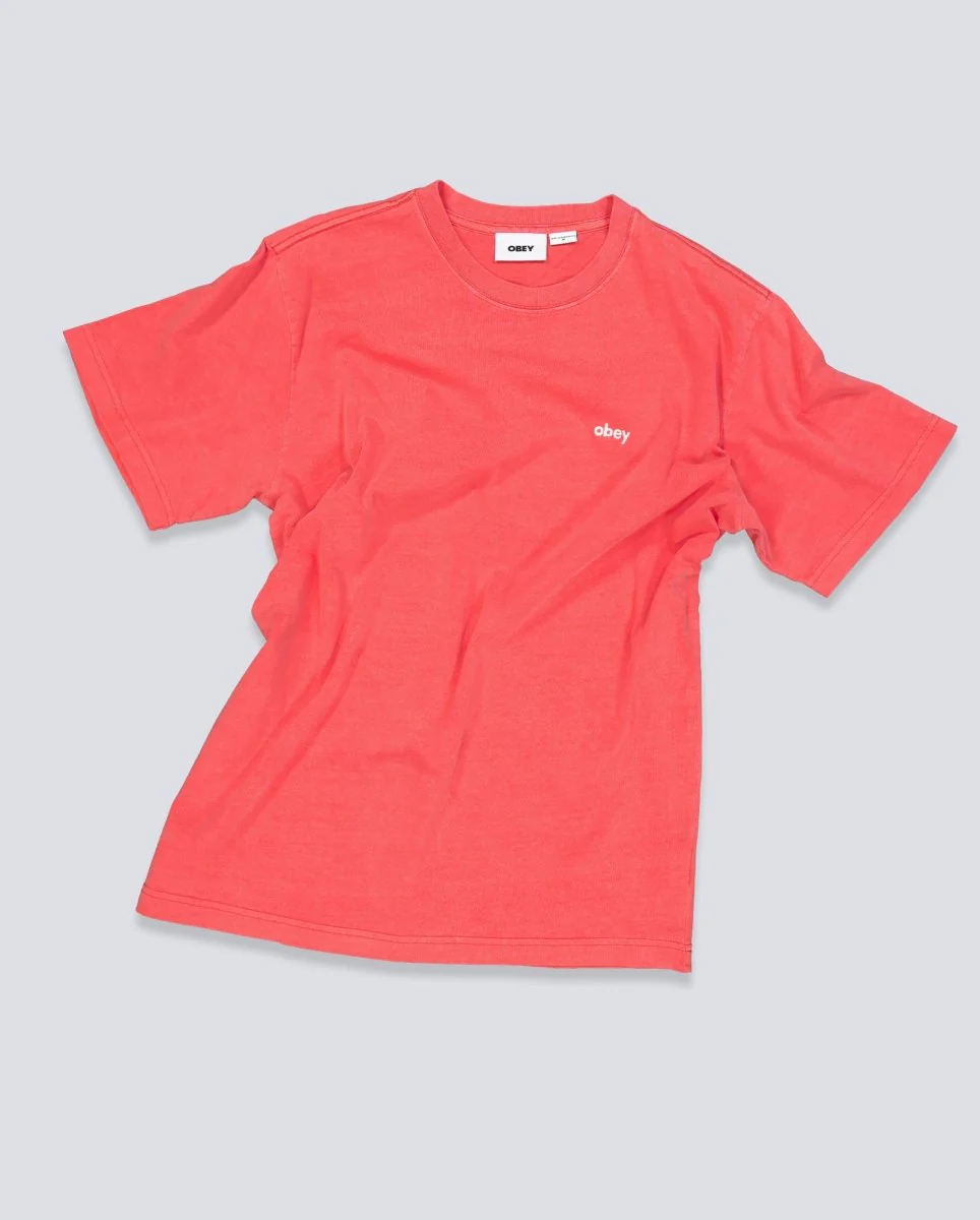 Camiseta Obey Lowercase Pigment Rojo Unisex - Image 2