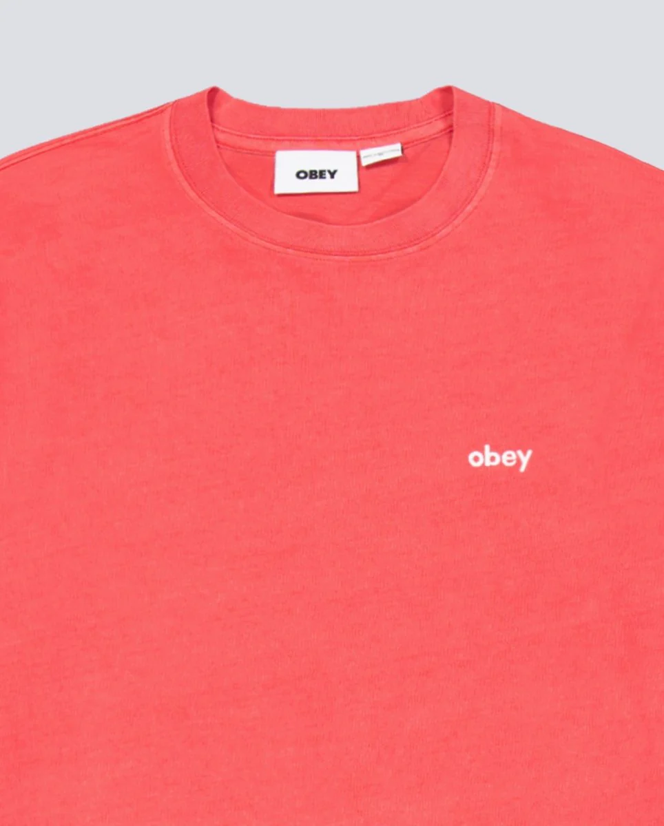 Camiseta Obey Lowercase Pigment Rojo Unisex - Image 4
