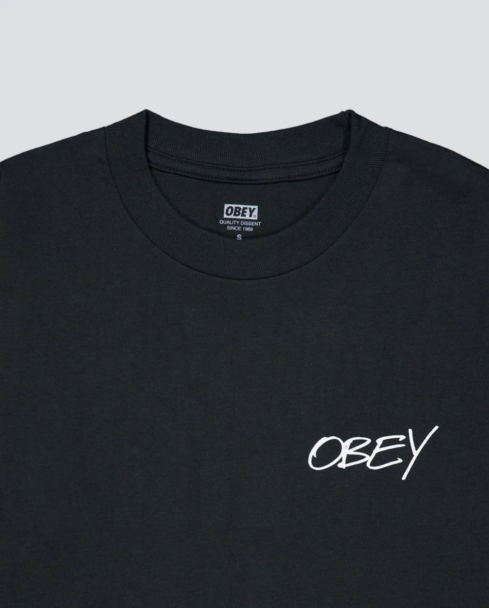 Camiseta Obey Poppies Vintage Negro Hombre - Image 4