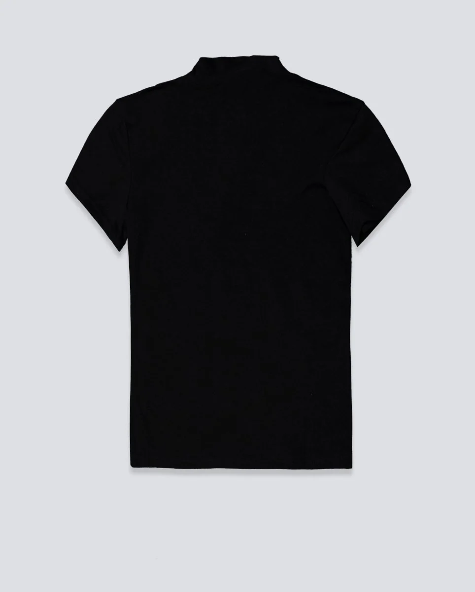 Camiseta Obey Relay Mock Neck Negro Mujer - Image 3