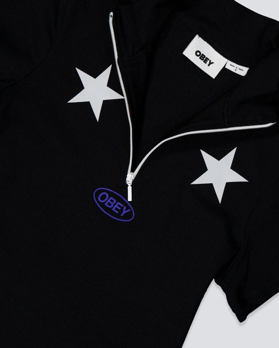 Camiseta Obey Relay Mock Neck Negro Mujer - Image 6