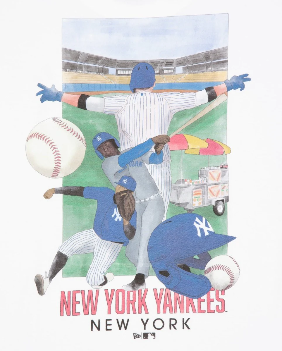 Camiseta Oversized New Era MLB New York Yankees  Beige Unisex - Image 4