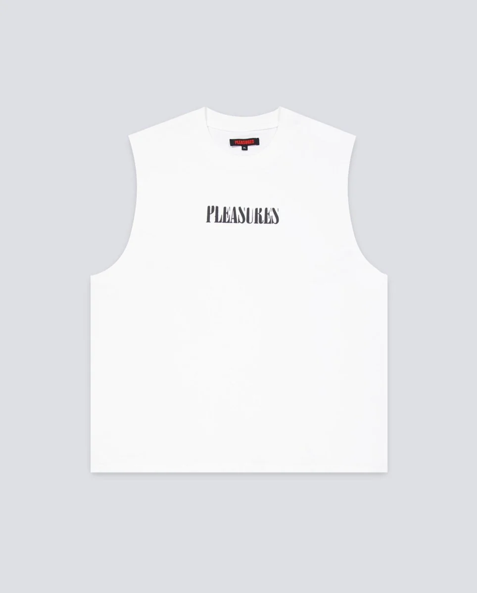 Camiseta Pleasures Onyx Sleeveless Blanco Hombre
