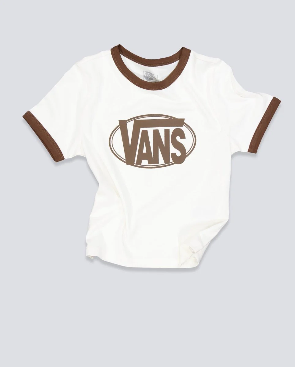 Camiseta Vans Center Chest Ringer Blanco Mujer - Image 2