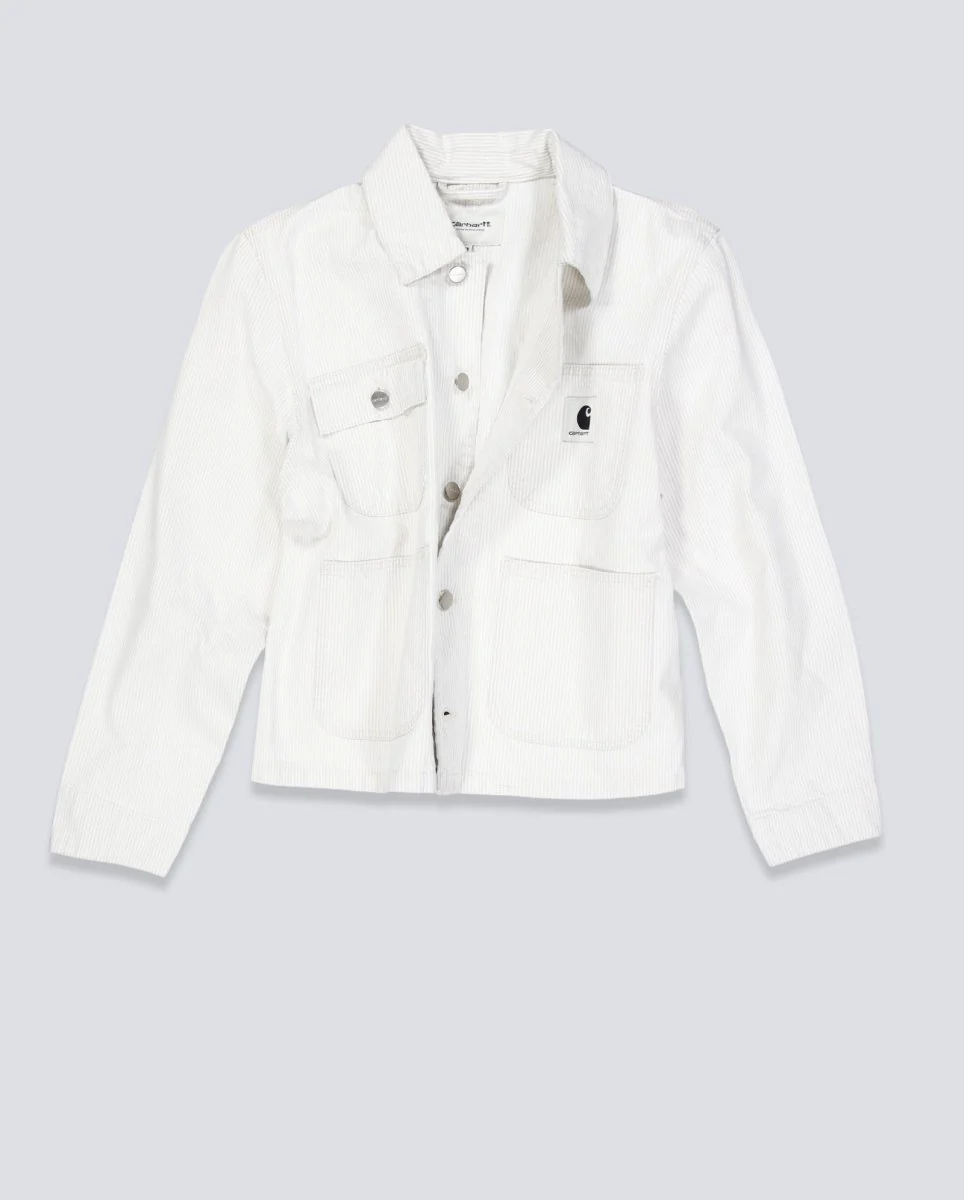 Chaqueta Carhartt WIP Mercer Chore Rayas Blanco Unisex - Image 2