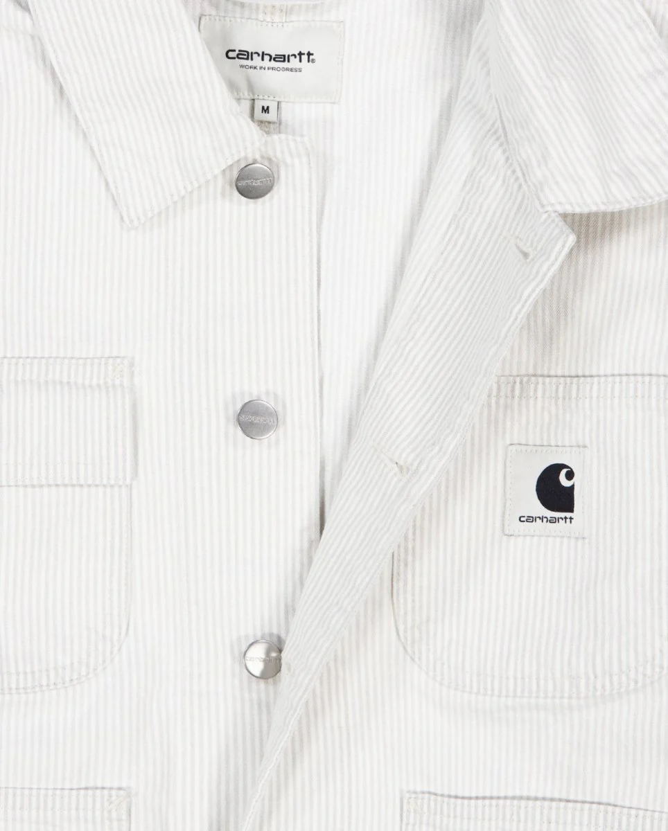 Chaqueta Carhartt WIP Mercer Chore Rayas Blanco Unisex - Image 5