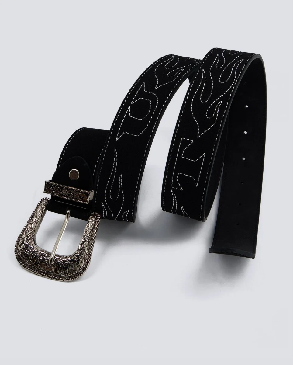 Cinturón Butter Goods Flame Stich Negro Unisex - Image 4