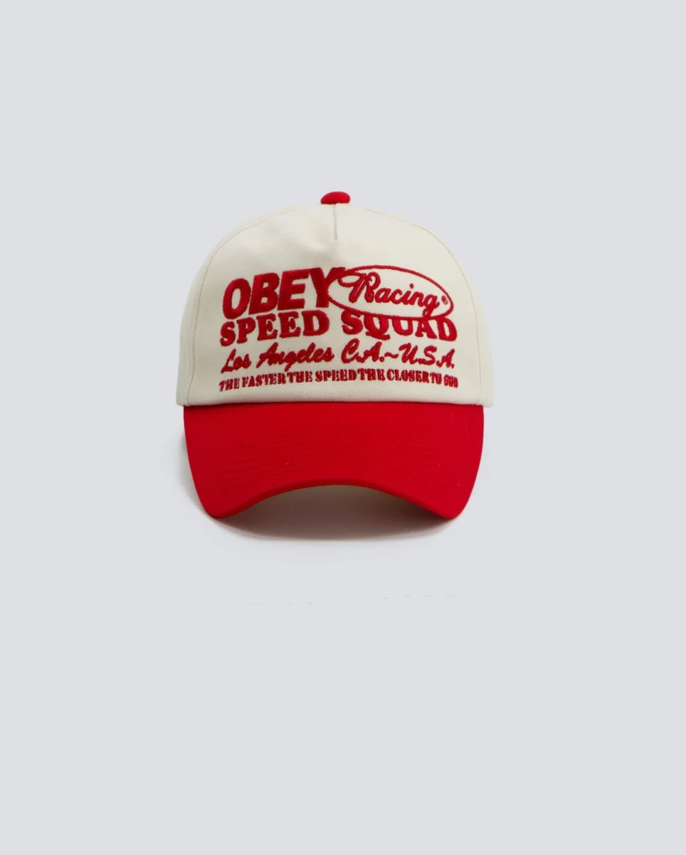 Gorra Obey Speed Squad 5 Panel Rojo Multicolor Unisex