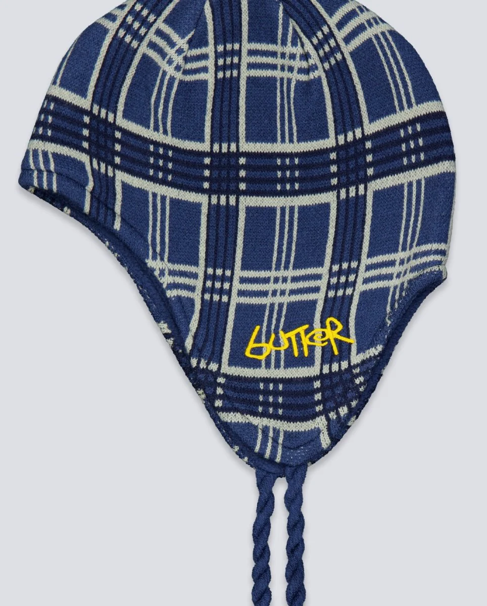 Gorro Butter Goods Earflap Beanie Plaid Azul Unisex - Image 4