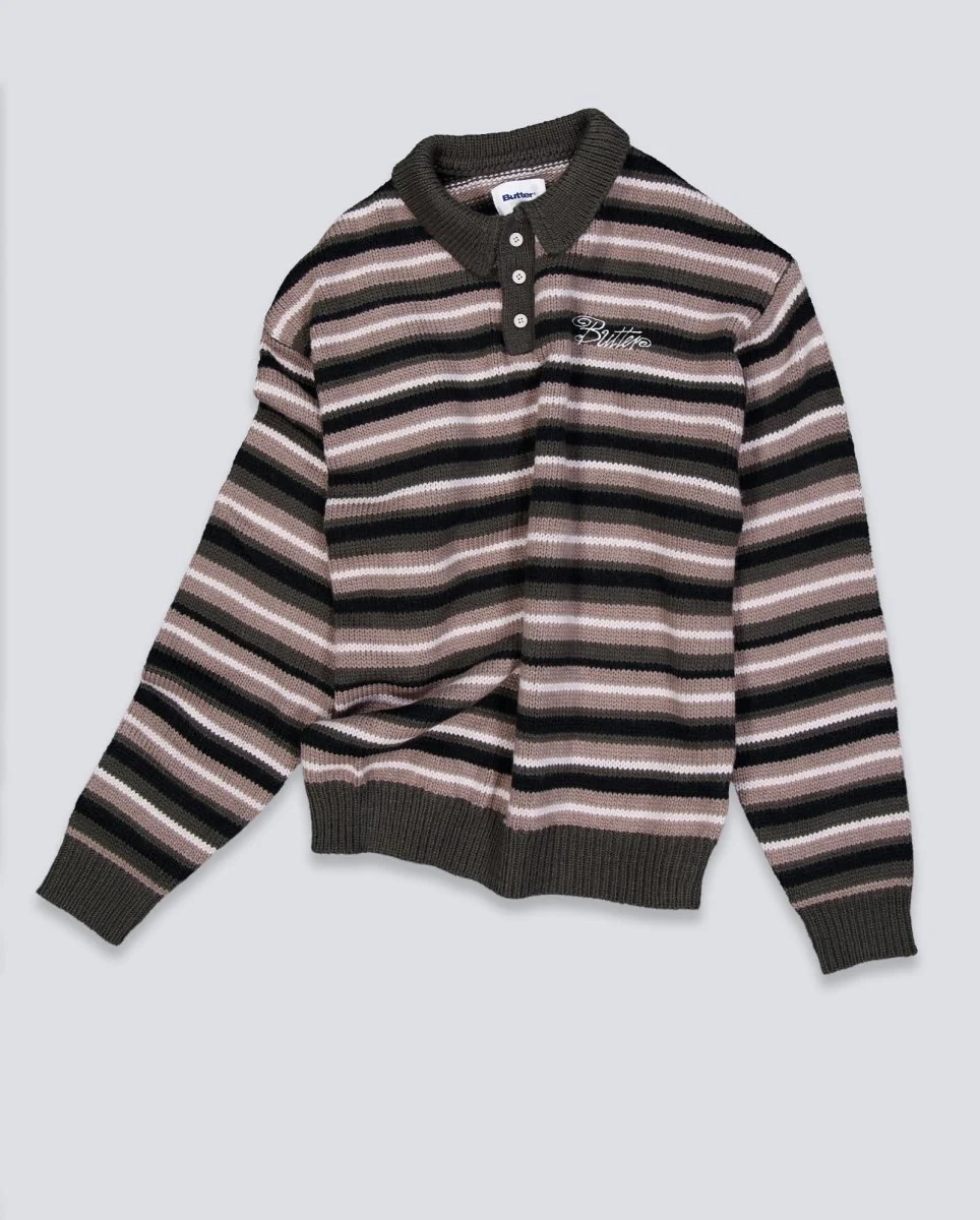 Jersey Butter Goods Ombre Stripe Knit Gris Unisex - Image 6