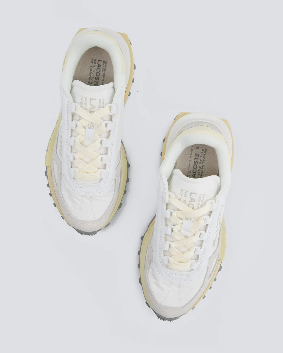 Lacoste Elite Active Blanco Amarillo Mujer - Image 3