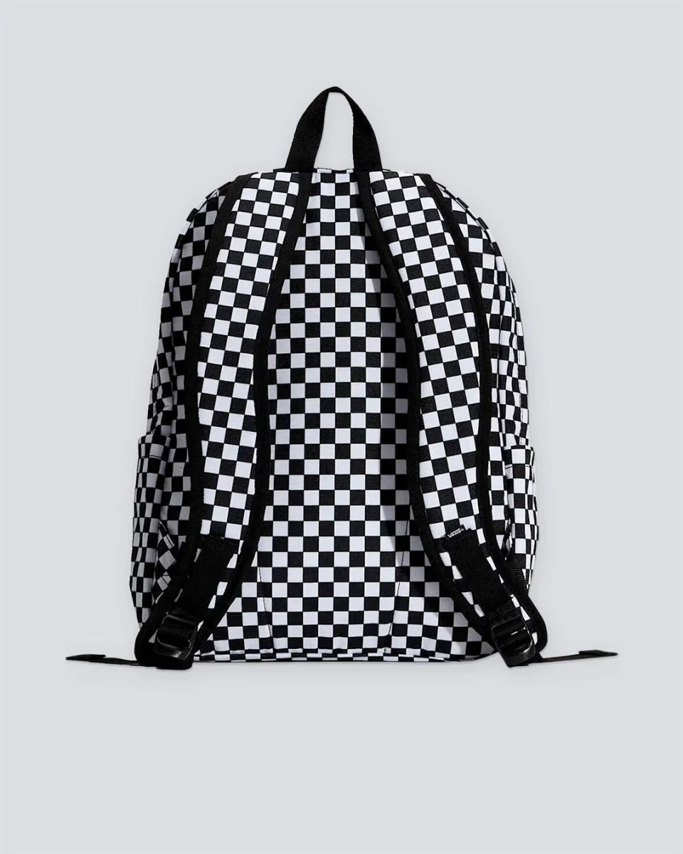 Mochila Vans M Old Skool Check Blanco Y Negro Unisex - Image 2