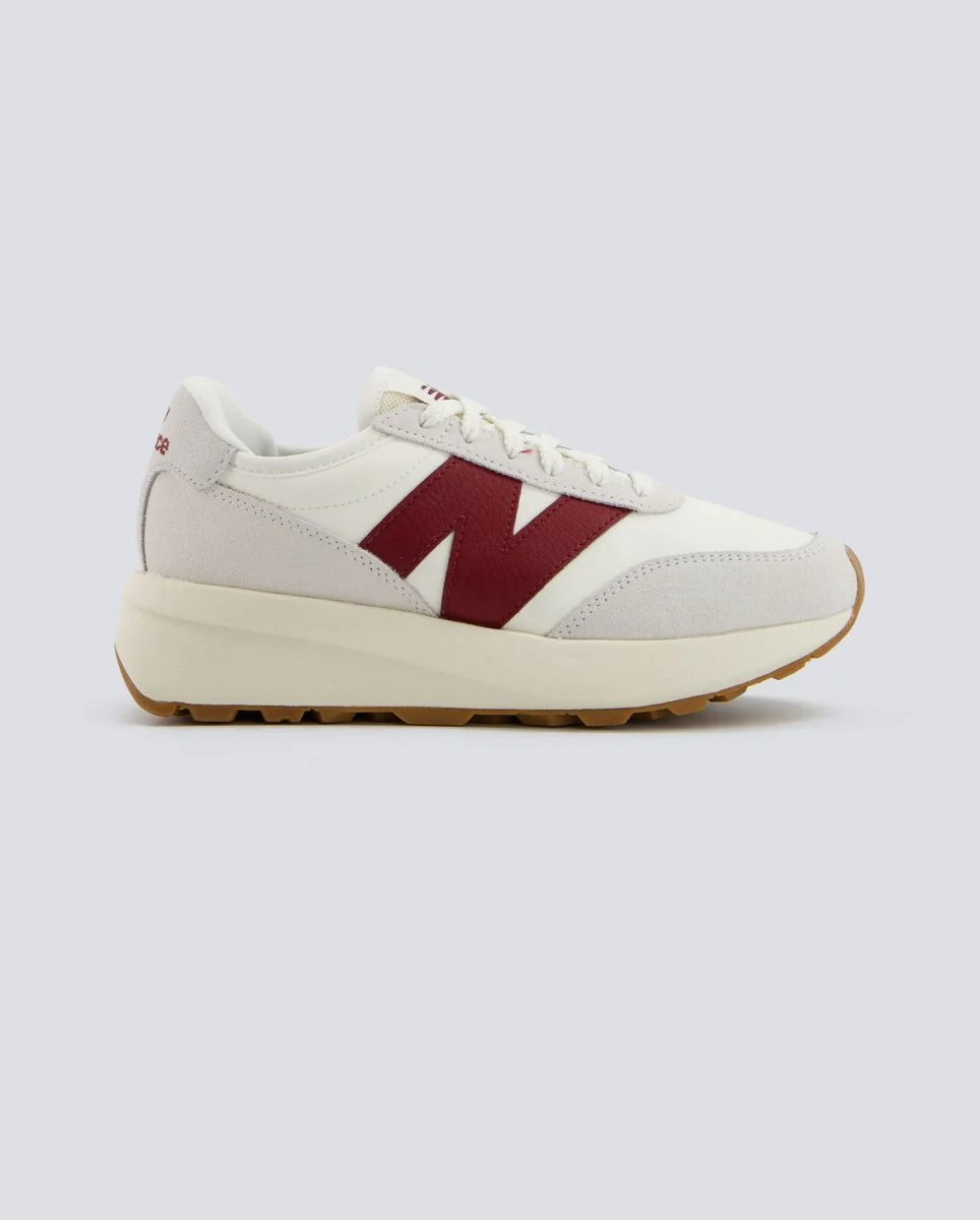 New Balance 370 Beige Y Rojo Mujer