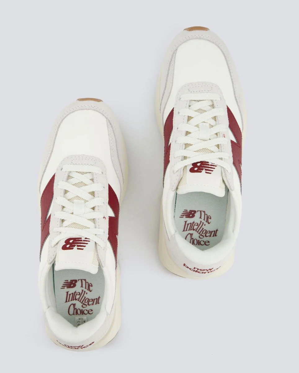New Balance 370 Beige Y Rojo Mujer - Image 3