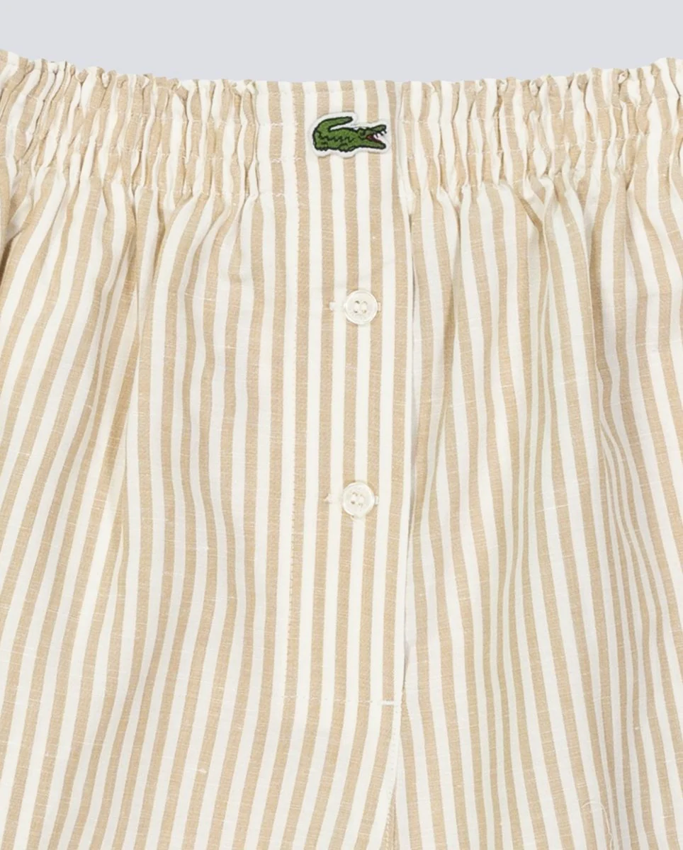 Pantalón Corto Lacoste Beige Blanco Mujer - Image 3