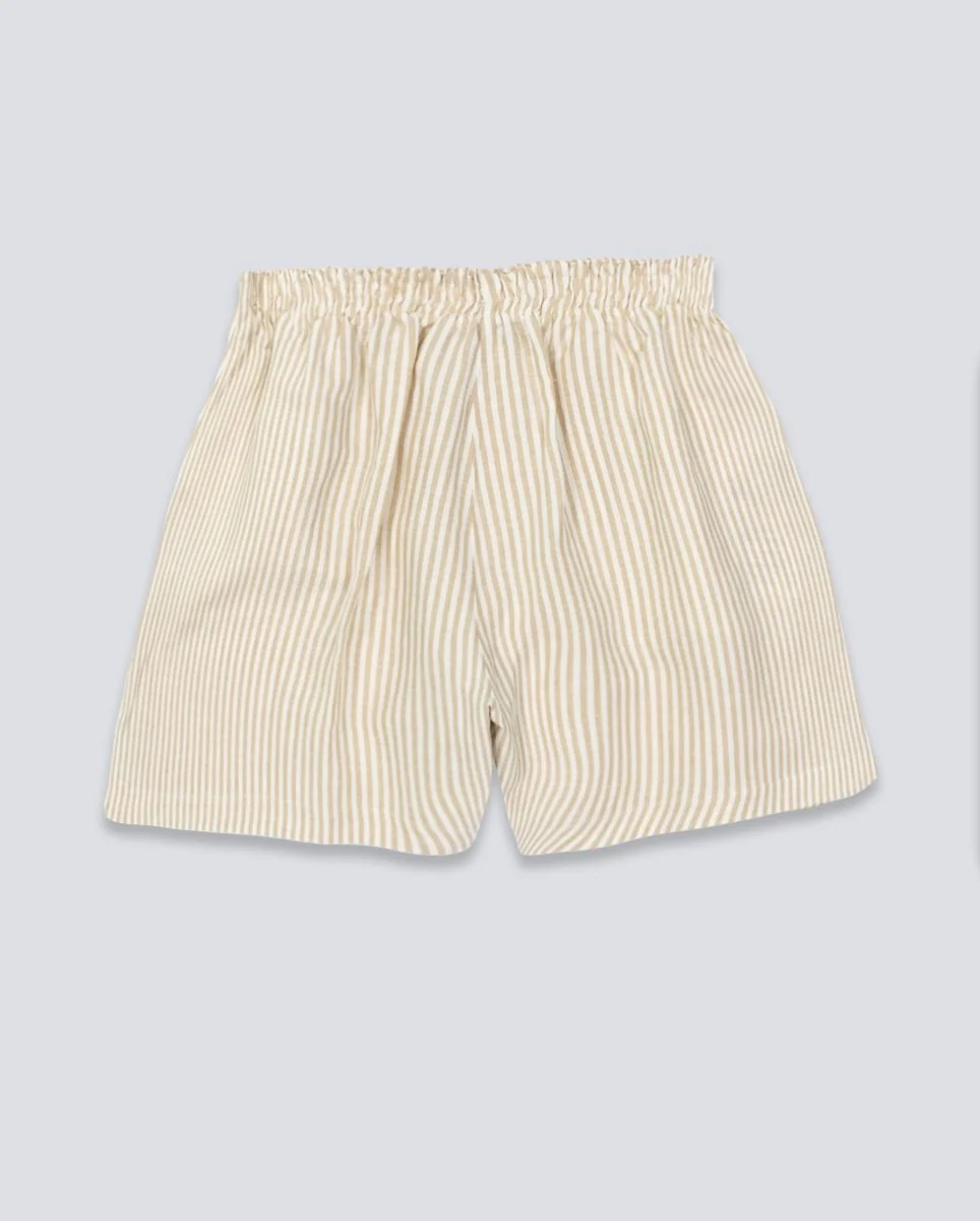 Pantalón Corto Lacoste Beige Blanco Mujer - Image 4