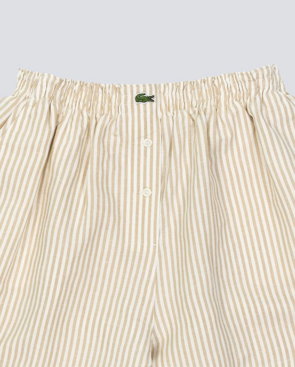 Pantalón Corto Lacoste Beige Blanco Mujer - Image 5