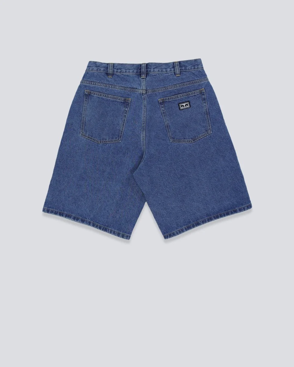 Pantalón Corto Obey Bigwig Baggy Denim Azul Hombre - Image 2