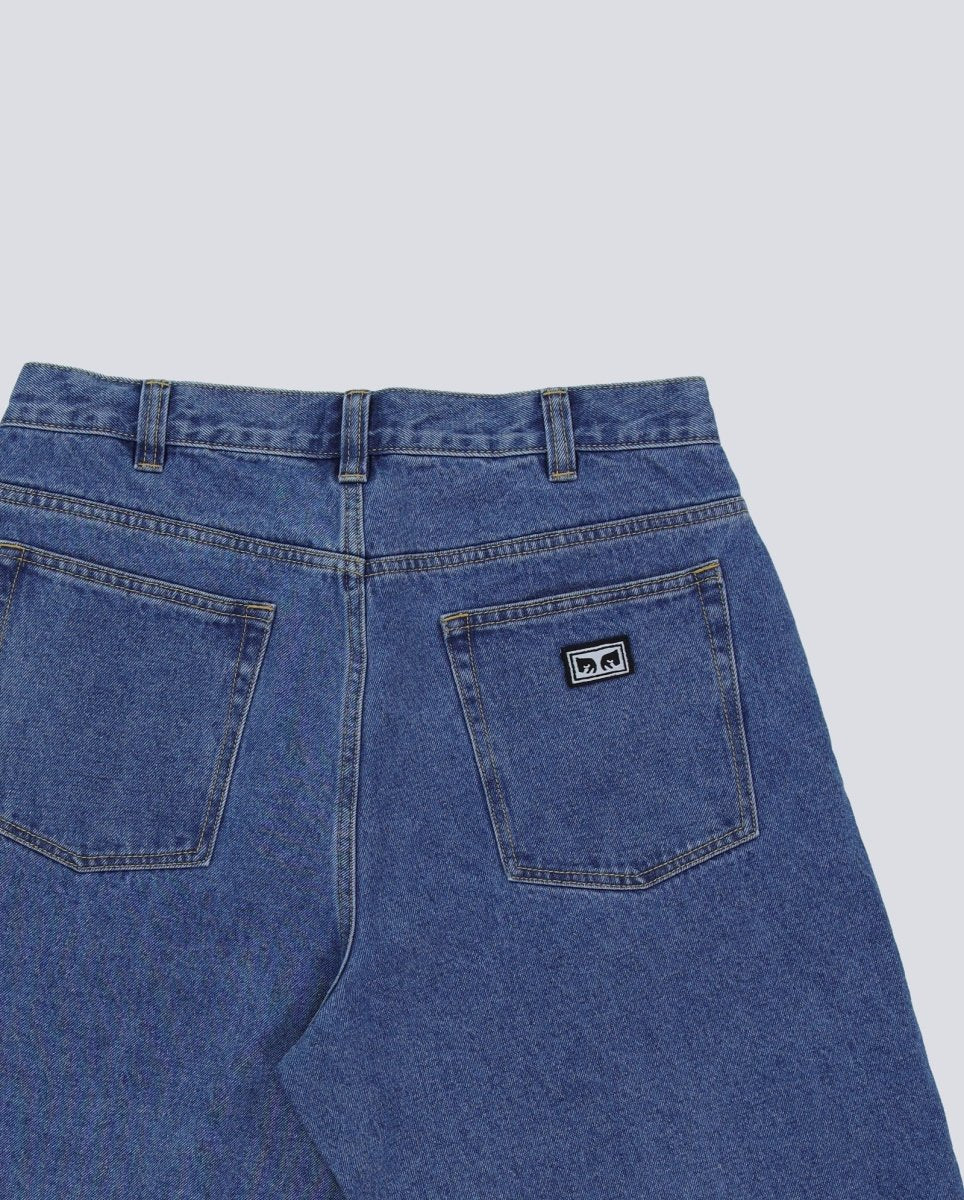 Pantalón Corto Obey Bigwig Baggy Denim Azul Hombre - Image 4